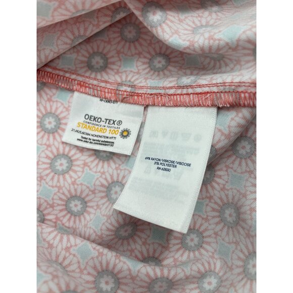 Lands' End Womens Plus 3X Button Front Short Sleeve House Dress Pink Floral - Picture 4 of 9